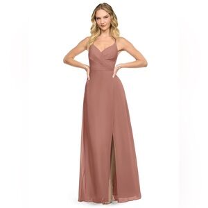 AZAZIE‎ DAVIS Cedar Rose A-Line V-Neck Chiffon Dress Bridesmaid Size 4 NWT